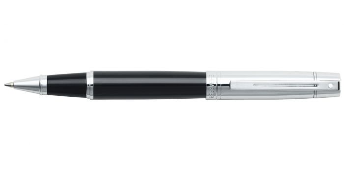 SHEAFFER 300 ROLLERBALL CT GLOSSY BLACK BARREL BRIGHT CHROME CAP